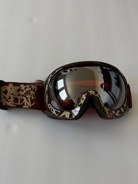 Gordini Ski Goggles Mirrored Lens Graffiti Brown